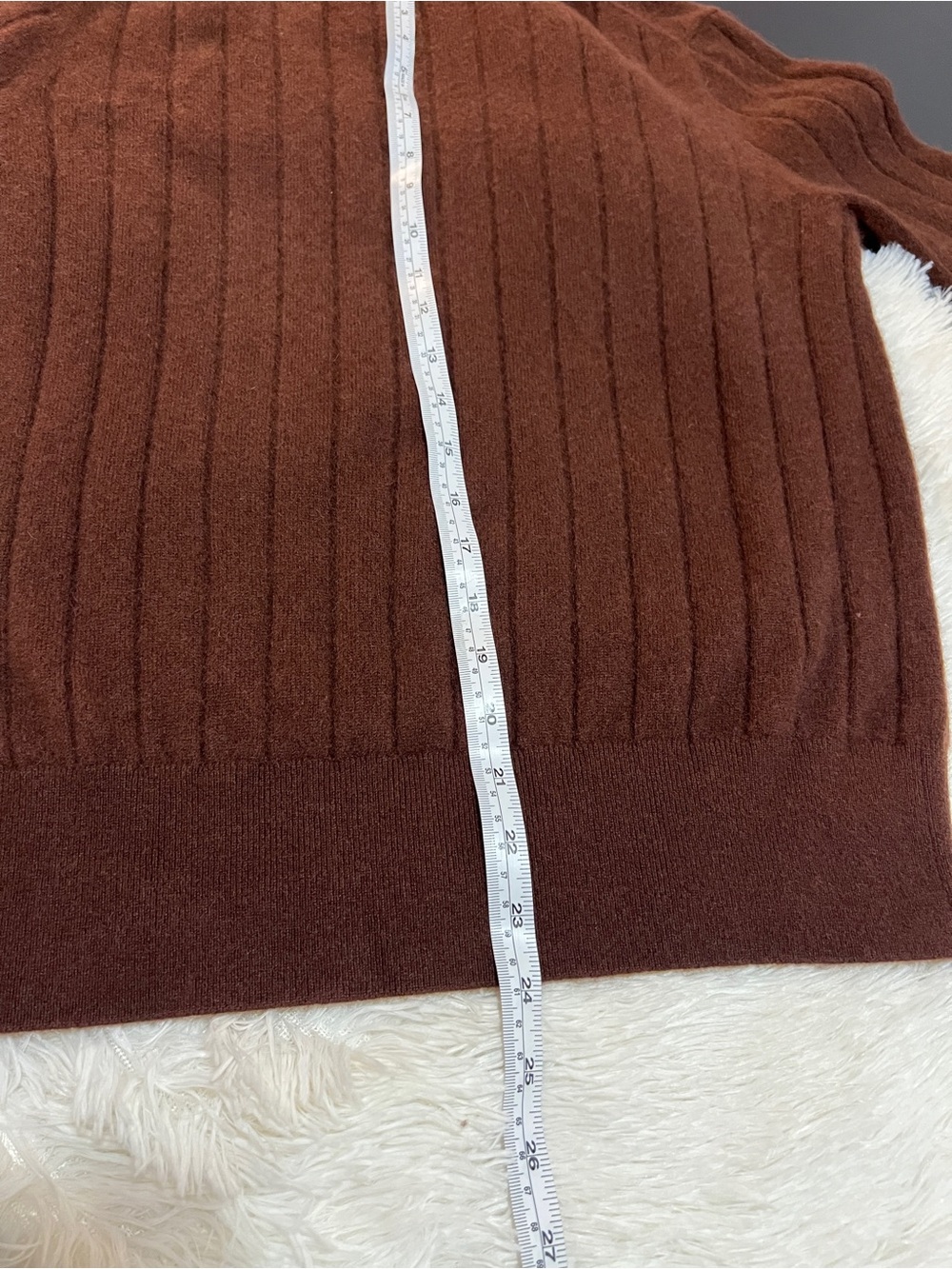 LILYSILK Cashmere V-Neck Sweater - Chocolate Brown Size Medium - Picture 6 of 9